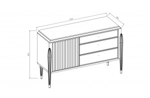 Туалетный столик Gravita (Гравита) GRAV-23 слоновая кость