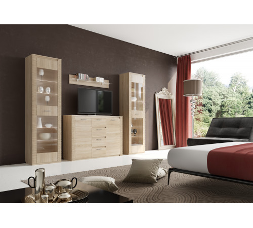 Гостиная Элана от МебельГрад, комплектация 2, цвет Бодега белая