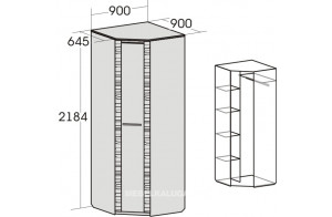 Угловой шкаф гардероб для спальни Элана, цвет Бодега белая